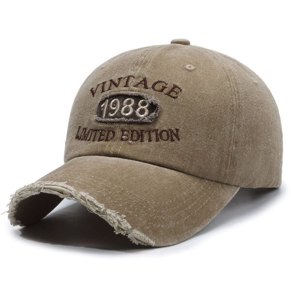 American Retro Soft Top Make Old Ripped Letter Embroidered Baseball Cap - Image 4