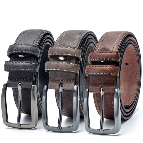 Men Vintage Belts For Jeans Luxury Split Leather Belt Men Famous Belt For Man Designer Belts With Vintage Style - Image 3