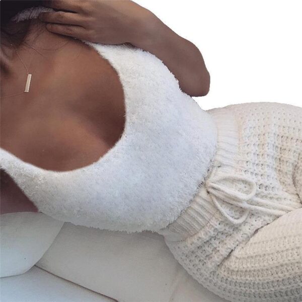 3pcs Womens Clothing Long Sleeve Crop Tank Top And Drawstring Shorts Pajama Set - Image 10