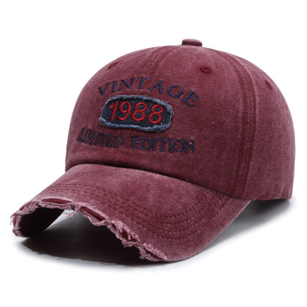 American Retro Soft Top Make Old Ripped Letter Embroidered Baseball Cap - Image 7