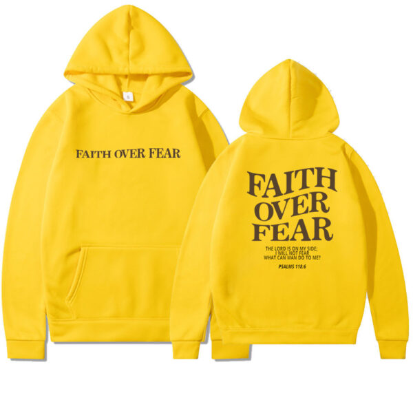 Faith Over Fear Christian Hoodie Christian Sweatshirt Jesus Hoodie Trendy Hoodie Bible Verse Shirt Unisex Aesthetic Clothes - Image 9