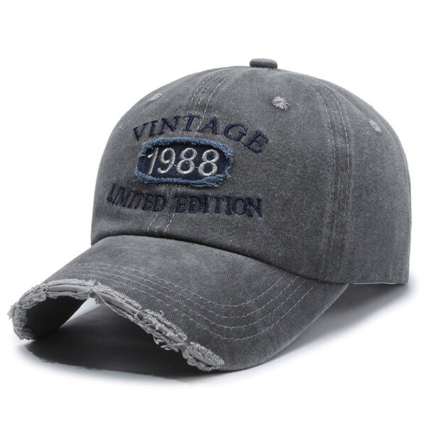 American Retro Soft Top Make Old Ripped Letter Embroidered Baseball Cap - Image 8