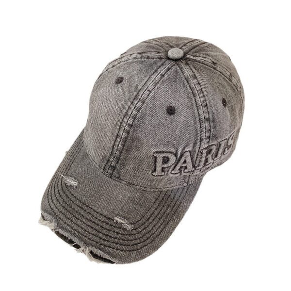 Washed Denim With Hole Baseball Cap Female Peaked Cap - Image 7